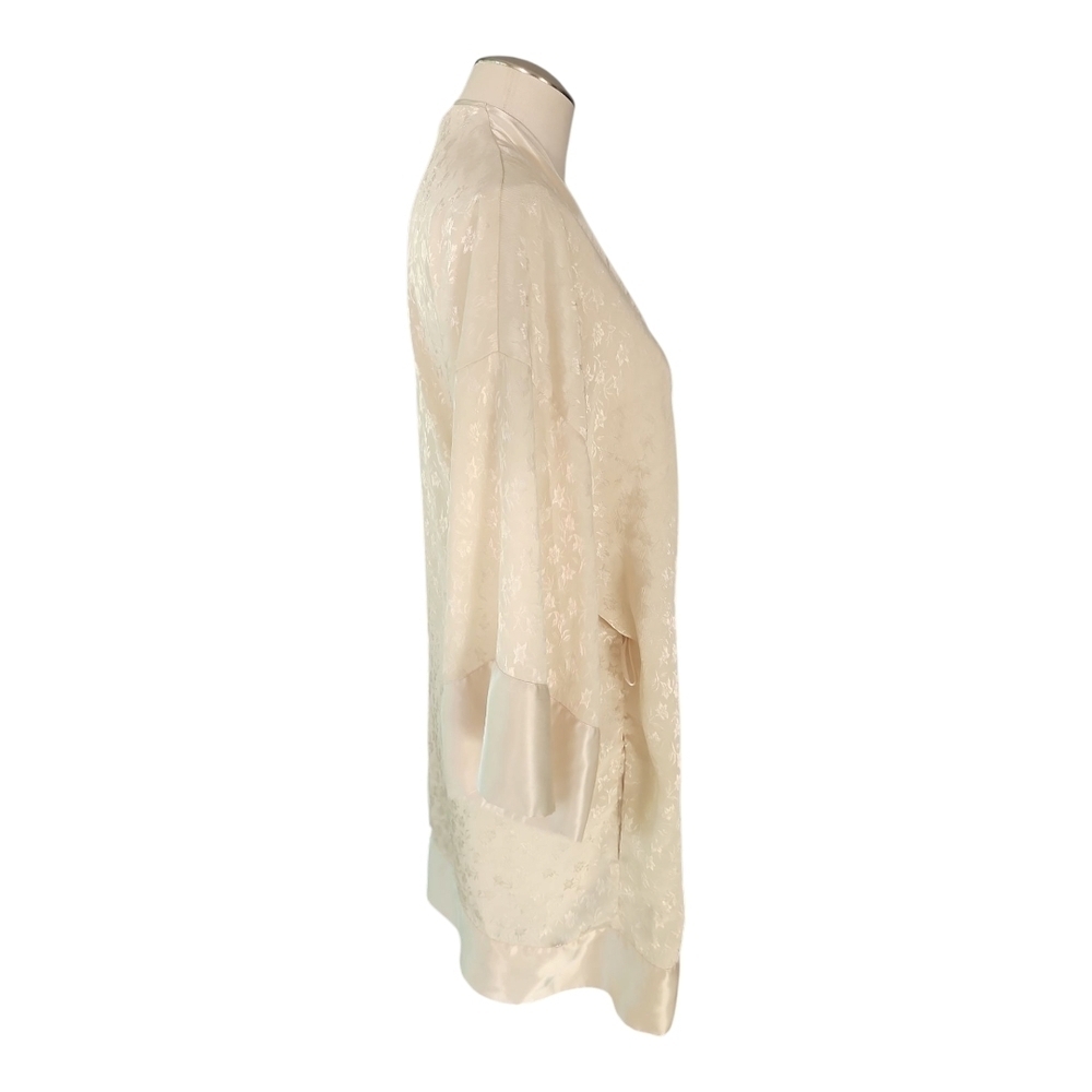 Cacique Lingerie Satin Kimono Robe Petite Small Cream - Picture 4 of 10